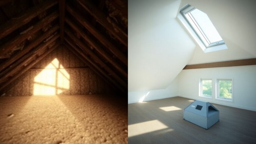 Attic insulation versus loft ventilation, showing damp prevention.